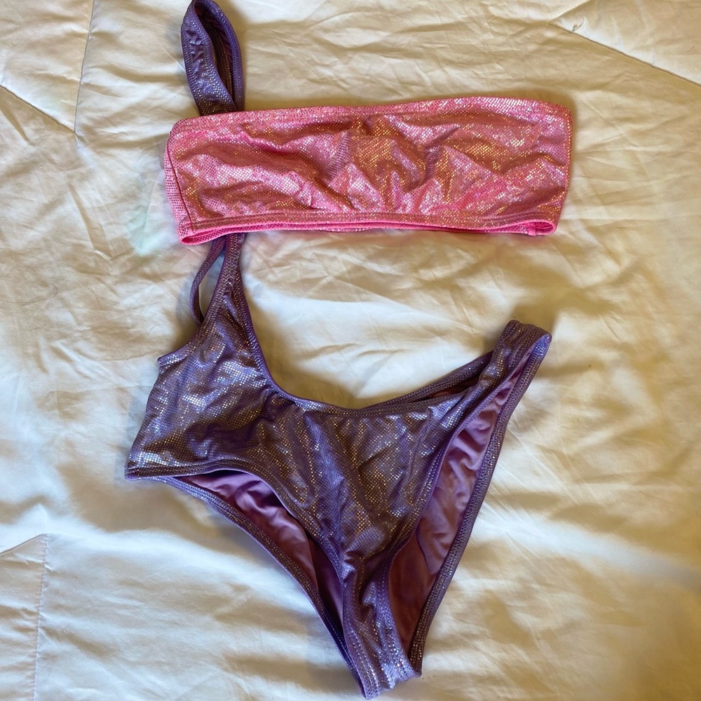 Dippin Daisy Two Piece Metallic Swimsuit